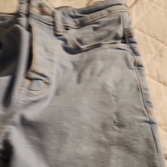 Denim&Co Light Blue Jean Distressed Shorts - Picture 8 of 12